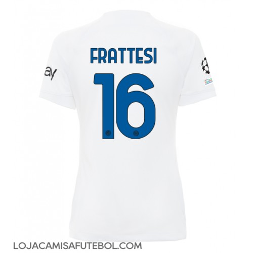 Camisa de Futebol Inter Milan Davide Frattesi #16 Equipamento Secundário Mulheres 2023-24 Manga Curta